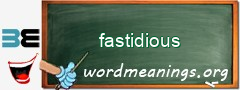 WordMeaning blackboard for fastidious